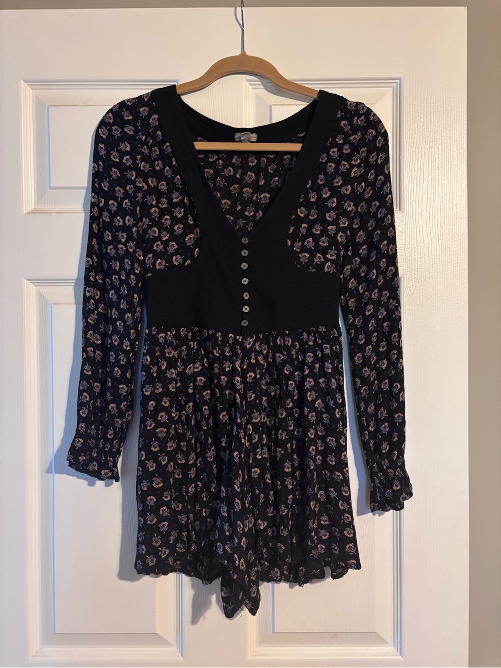 Black floral vintage romper